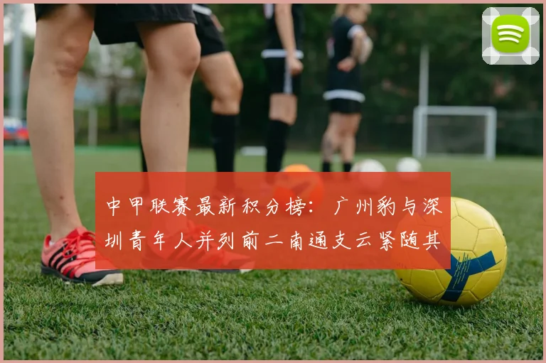 中甲联赛最新积分榜：广州豹与深圳青年人并列前二南通支云紧随其后